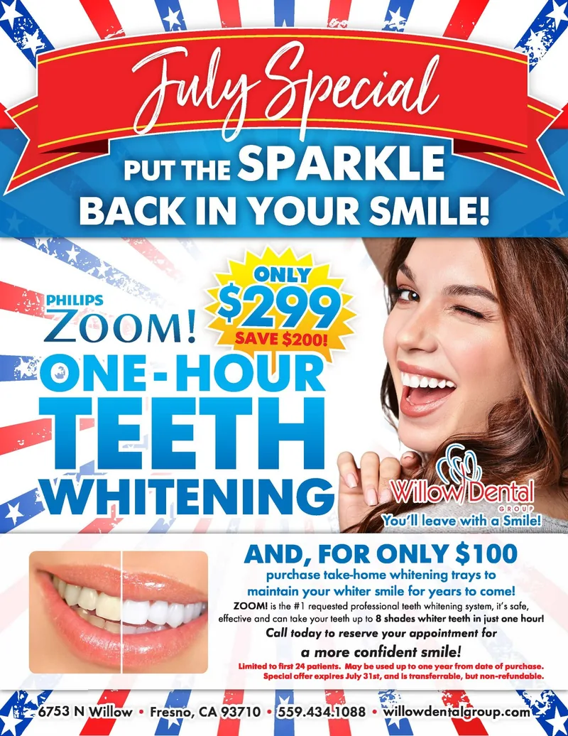 July Special — Philips ZOOM! One-Hour Teeth Whitening only $299 (save $200)